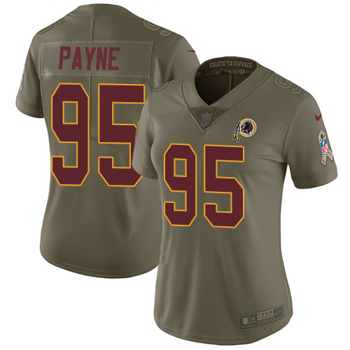 Nike Redskins #95 Da'Ron Payne Olive Women's Stitched NFL Limited Salute to Service Jersey
